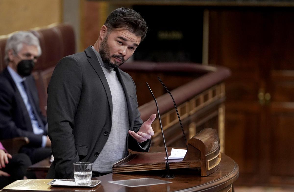 Gabriel Rufián en el Congreso de los Diputados.