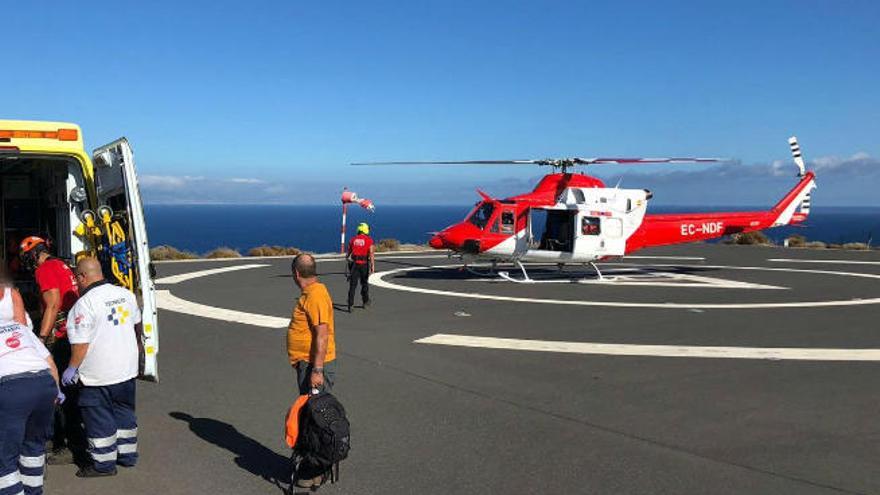 El helicóptero del GES intervino en la operación.