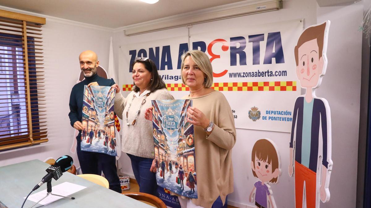 Presentación de la campaña navideña de la asociación de comerciantes Zona Aberta de VIlagarcía.