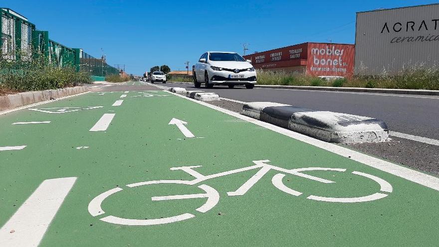 En la actualidad, solo existe ciclocarril en el tramo de la carretera de Onda en Vila-real hasta el puente de la AP-7.