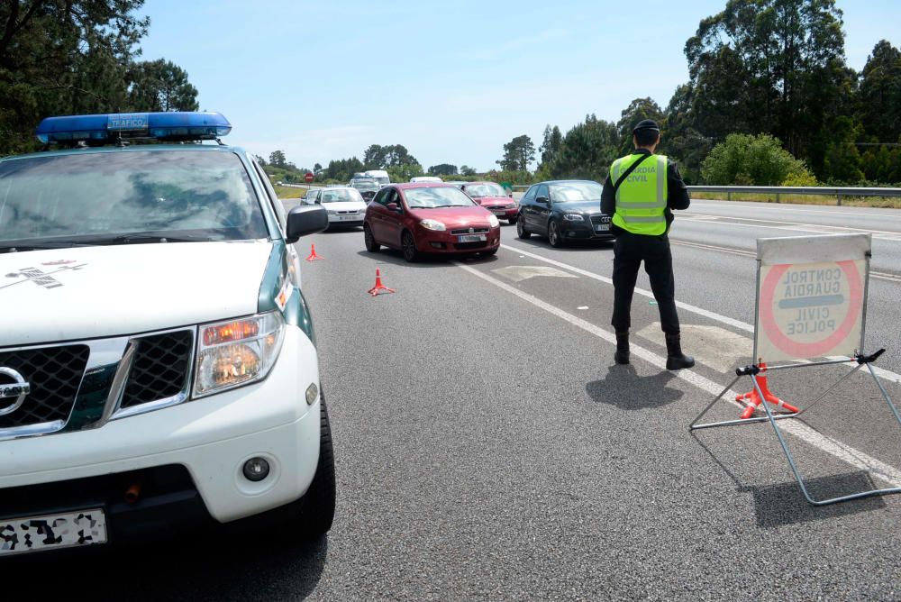 Controles en la vía rápida de O Salnés