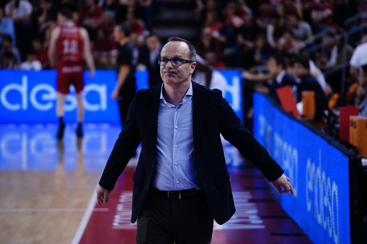 Diego Ocampo, durant el complicat partit contra el Baskonia