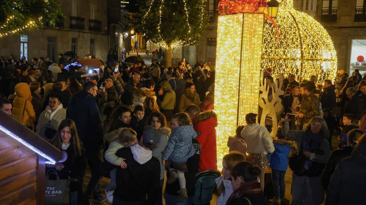 Inauguración del alumbrado navideño de Cambados de este año.