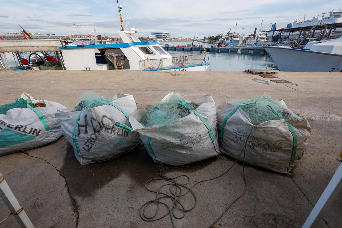 Flota pesquera del puerto de València, amarrada este lunes en los muelles.