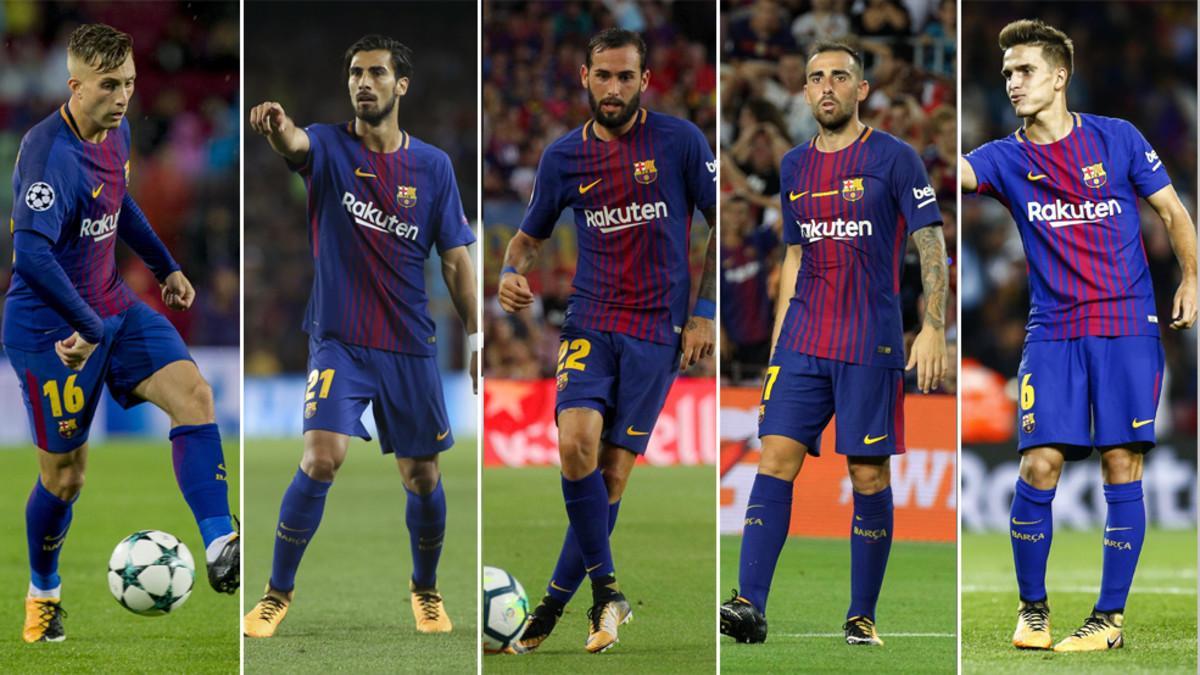 Gerard Deulofeu, André Gomes, Aleix Vidal, Paco Alcácer y Denis Suárez