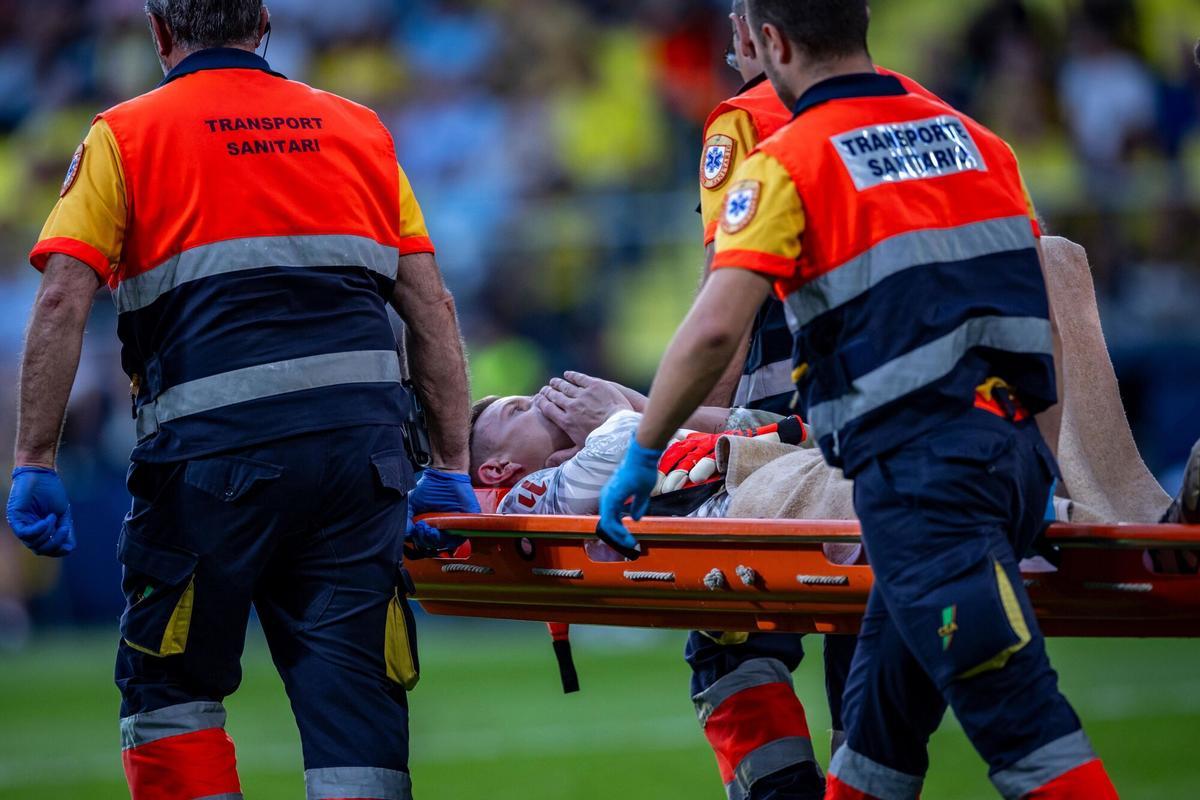 Ter Stegen cuando se lesionó en el Estadio de la Cerámica
