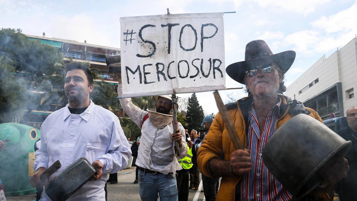 Protestas contra el acuerdo con Mercosur.