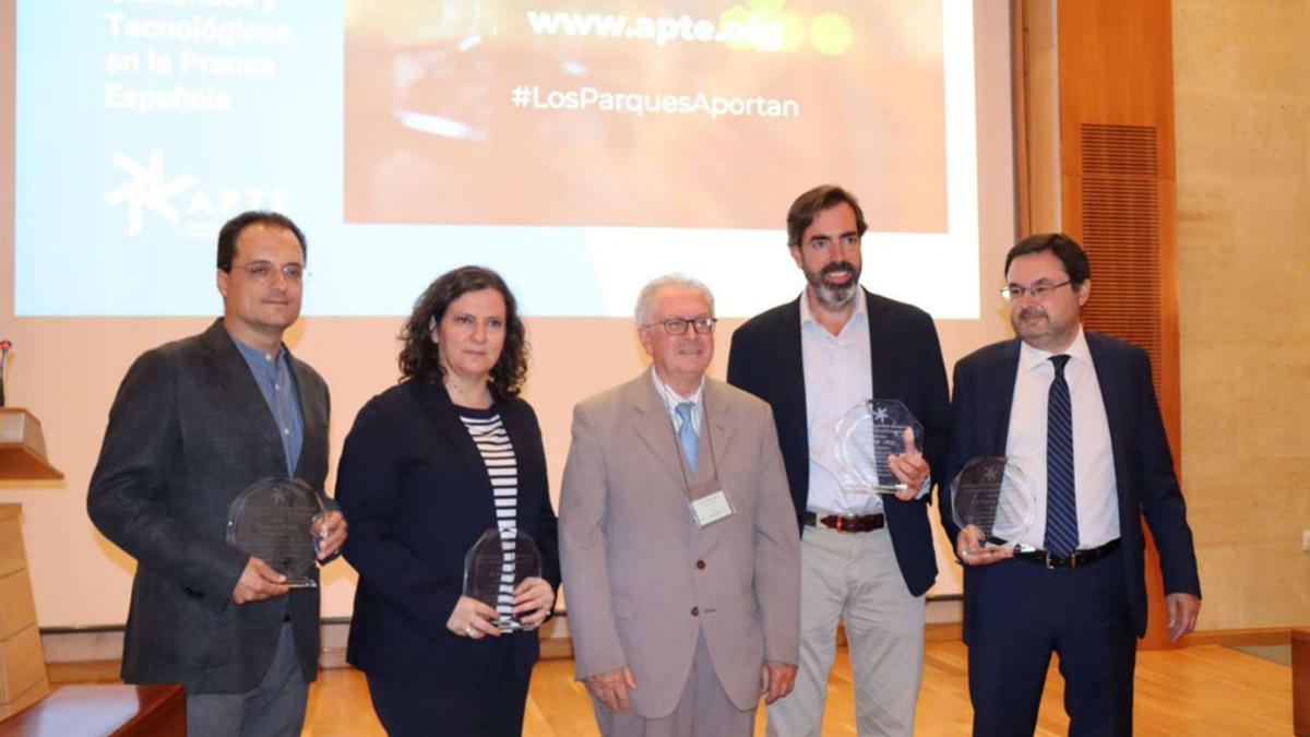 Por la izquierda Joaquín Begines (Europa Press), Gemma Martínez («El Periódico»), Felipe Romera, Luis Montoto («ABC Sevilla») y Gonzalo M. Peón.