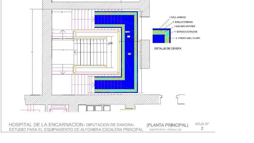 La Diputación destina 33.000 euros al cambio de la alfombra de la escalera principal