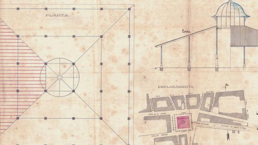 El plànol original del projecte de coberta de l’antiga plaça dels Monjos | AMF