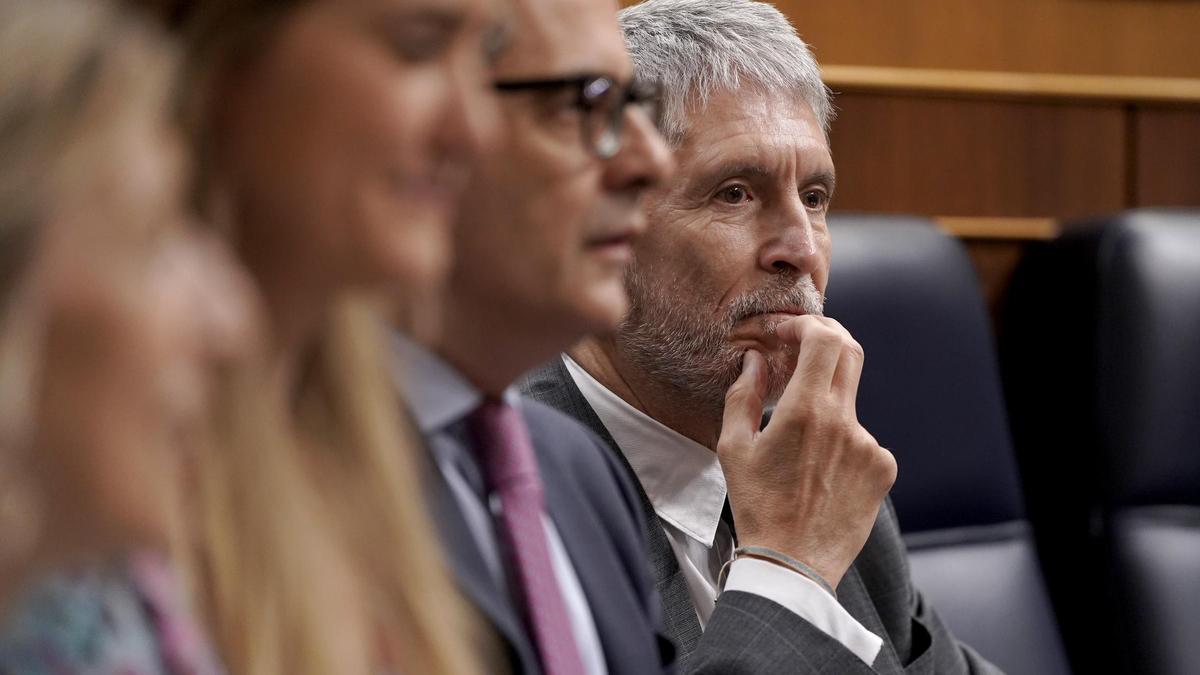 Los miembros del Gobierno que han acudido a la sesión de control en el Congreso.