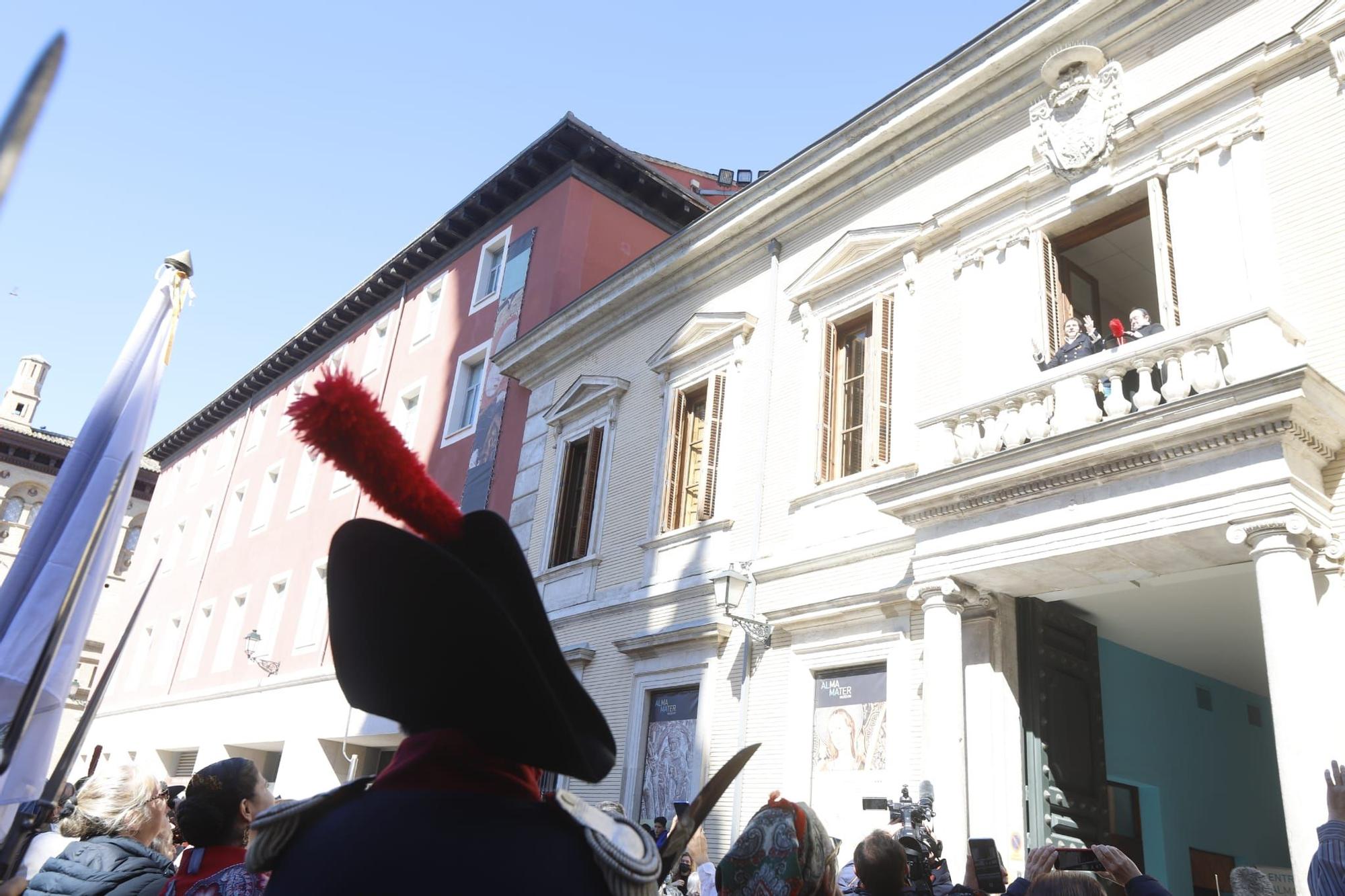 Desfile de las tropas de la recreación de los Sitios de Zaragoza