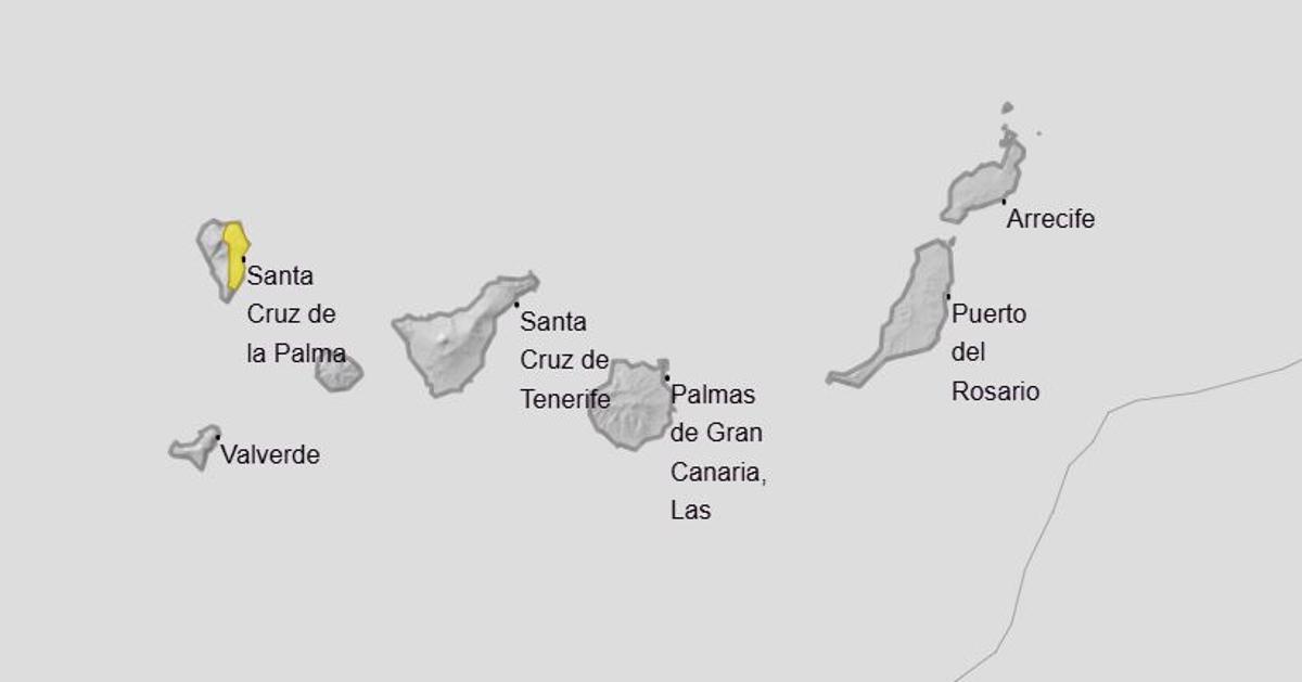 Aviso amarillo en La Palma para este viernes.