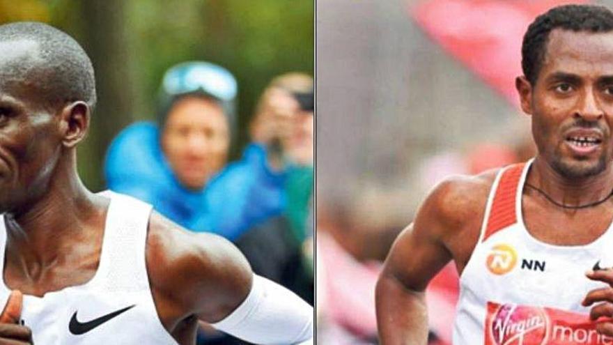 Kipchoge y Bekele.