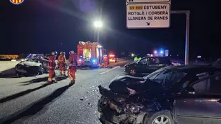 Cinco muertos en Rotglà i Corberà al chocar con un coche que circulaba en sentido contrario por la A-7