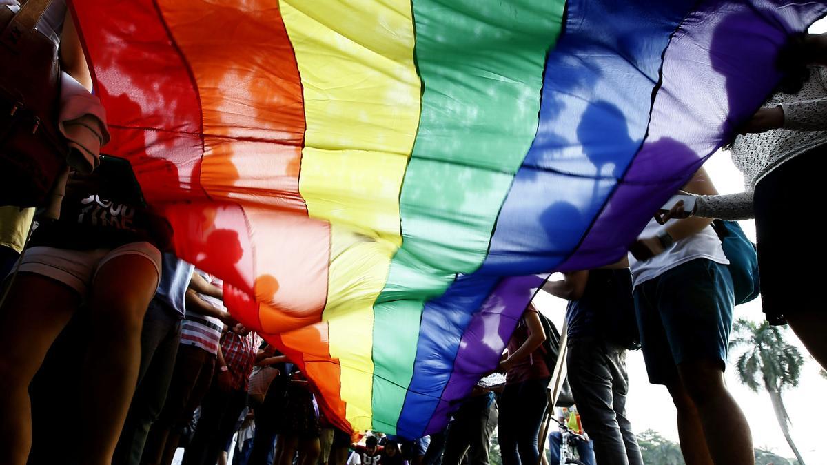 Manifestación a favor de los derechos de las personas LGTBI en Euskadi.