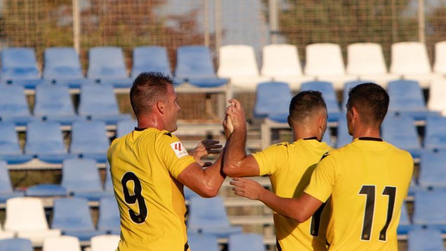 Celebración del gol ante el Zaragoza.