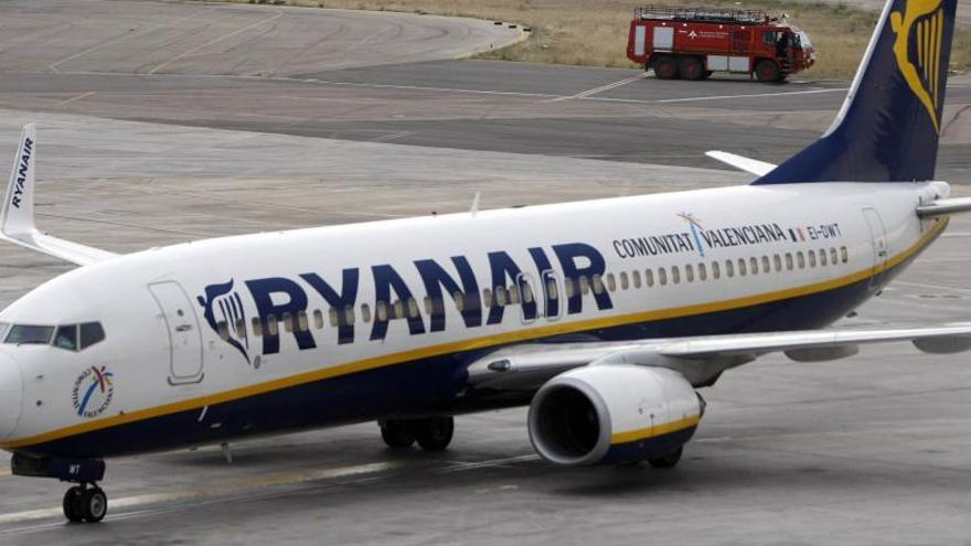 Un avión de la flota de Ryanair.