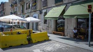 Una terraza en la calzada de Pere IV de Barcelona.