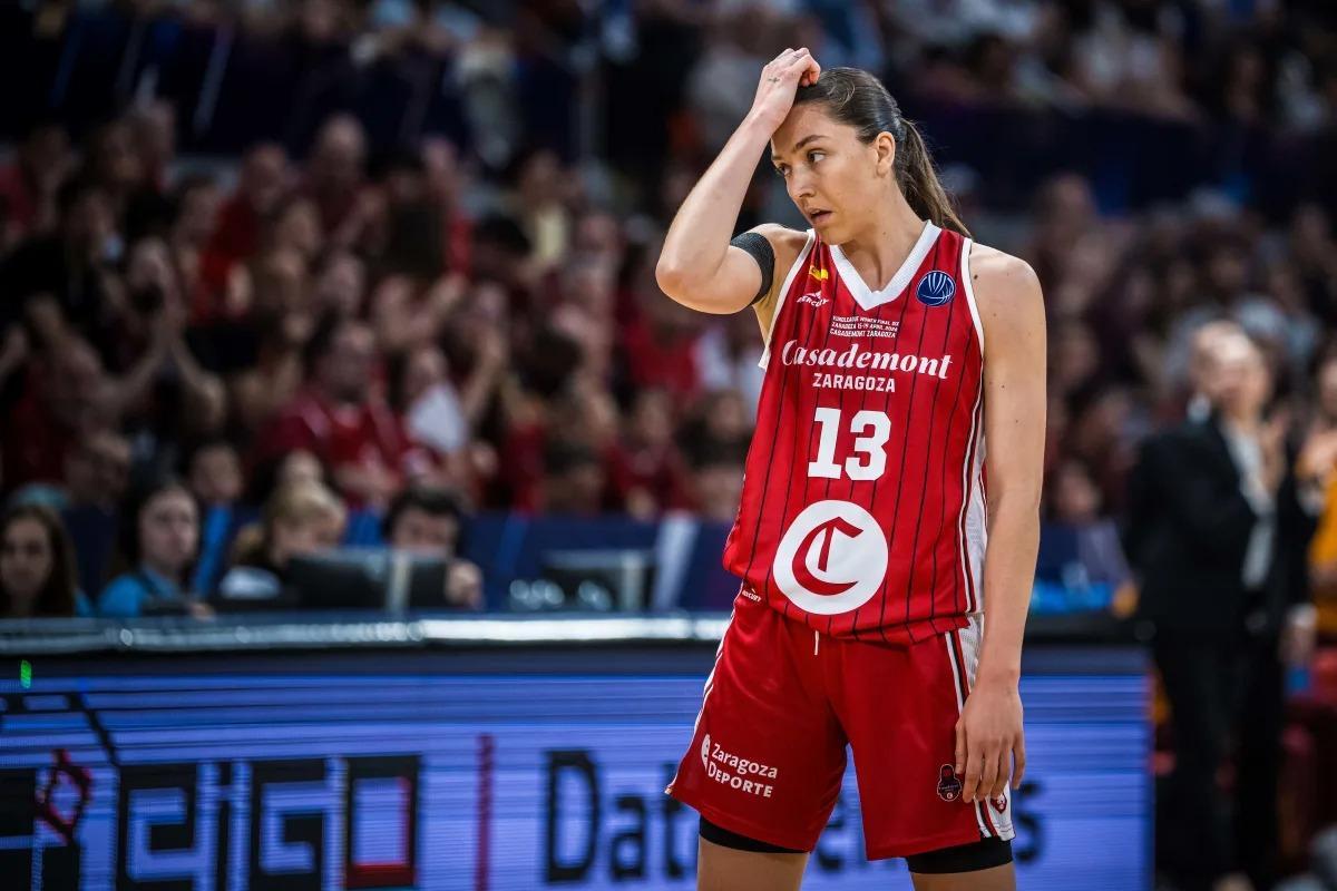 Helena Pueyo, durante las semifinales ante el Galatasaray