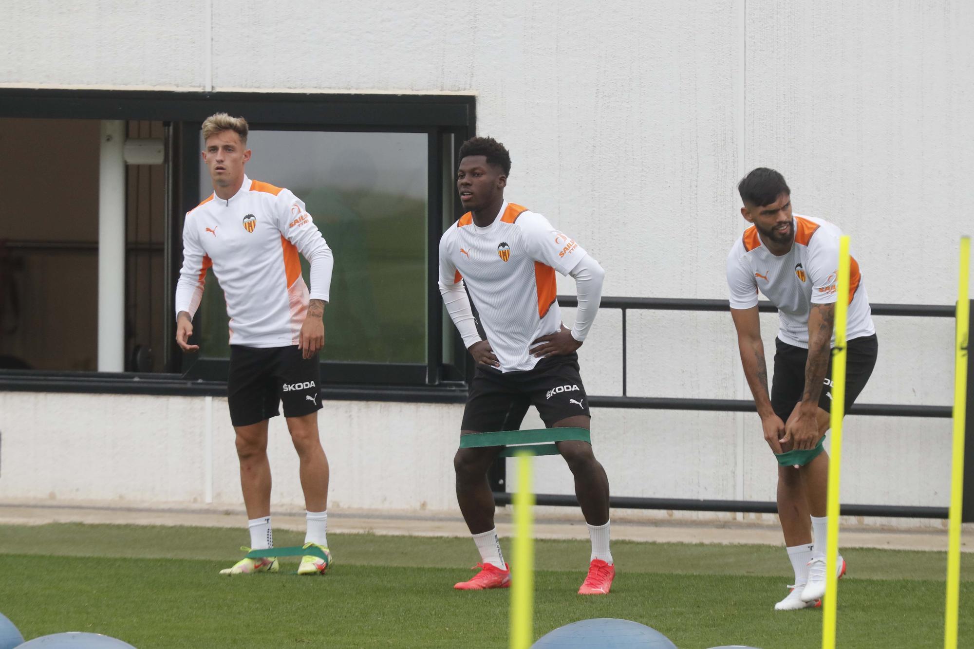 Entrenamiento del Valencia antes del encuentro frente al Mallorca