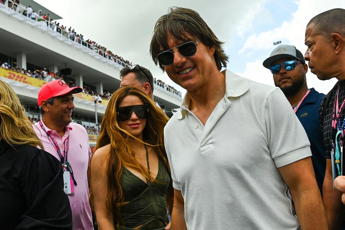 Shakira y Tom Cruise, juntos en las carreras en Miami