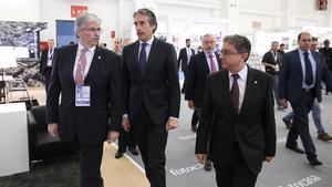 Jordi Cornet,  Íñigo Gómez de la Serna y Enric Millo, durante la inauguración del Meeting Point.