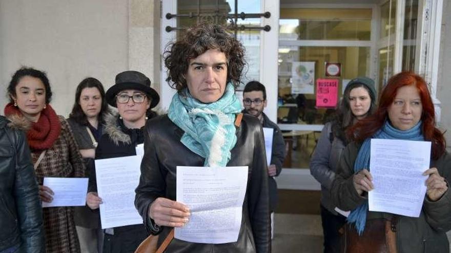 Eva María Piñeiro, ayer, en el registro.