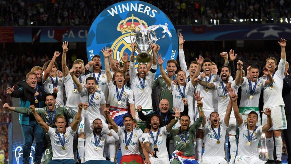 El Real Madrid tras ganar la Liga de Campeones 2018