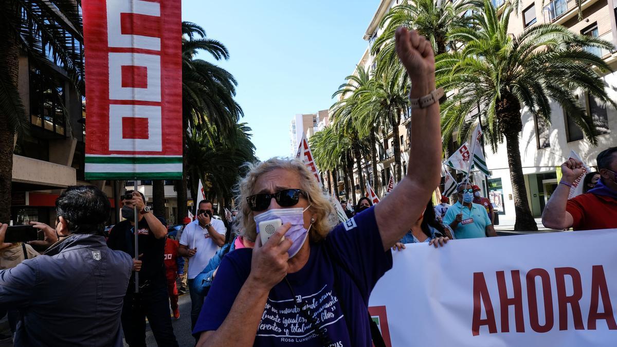 Manifestación del Primero de Mayo en Málaga capital