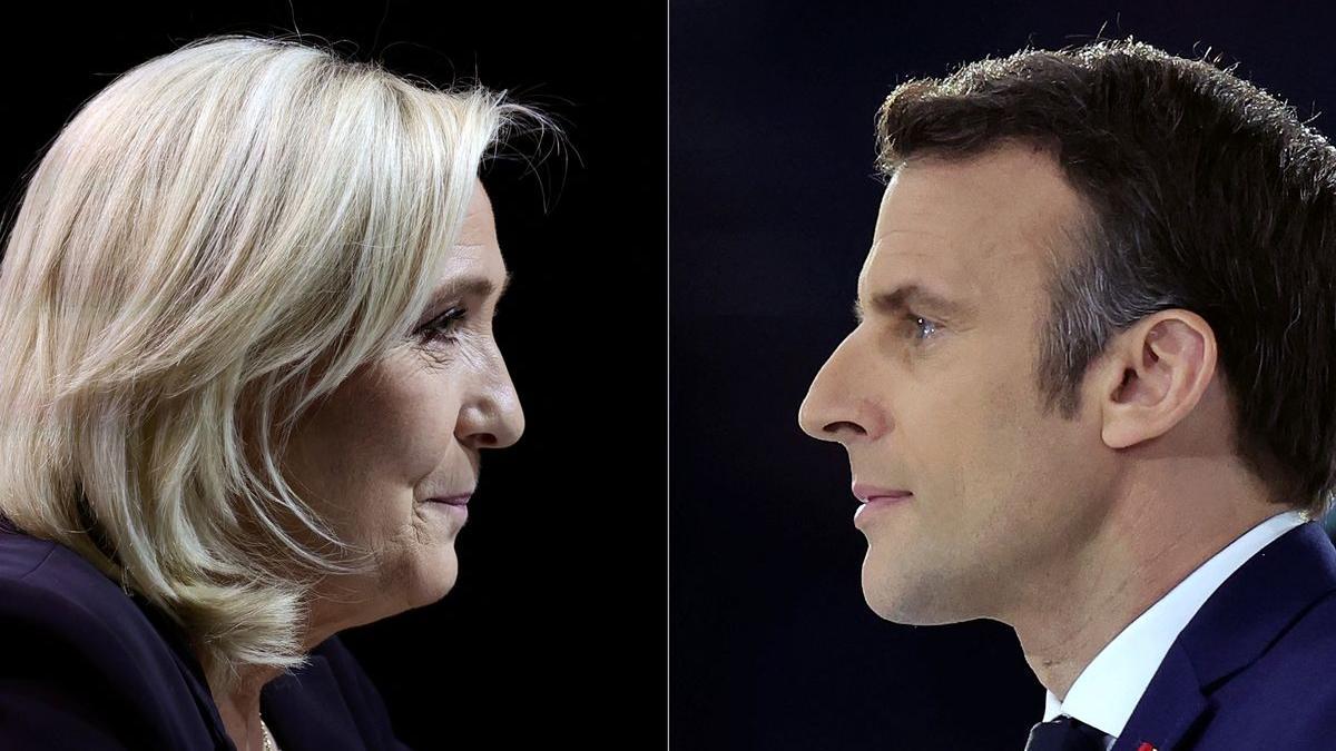 Marine Le Pen y Emmanuel Macron.