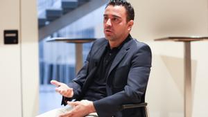 Xavi, durante la entrevista con SPORT