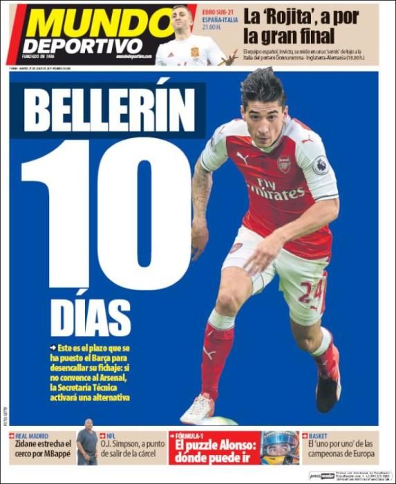 Portadas de los diarios deportivos del 27 de junio