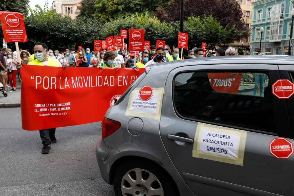 Movilización contra las peatonalización en Gijón