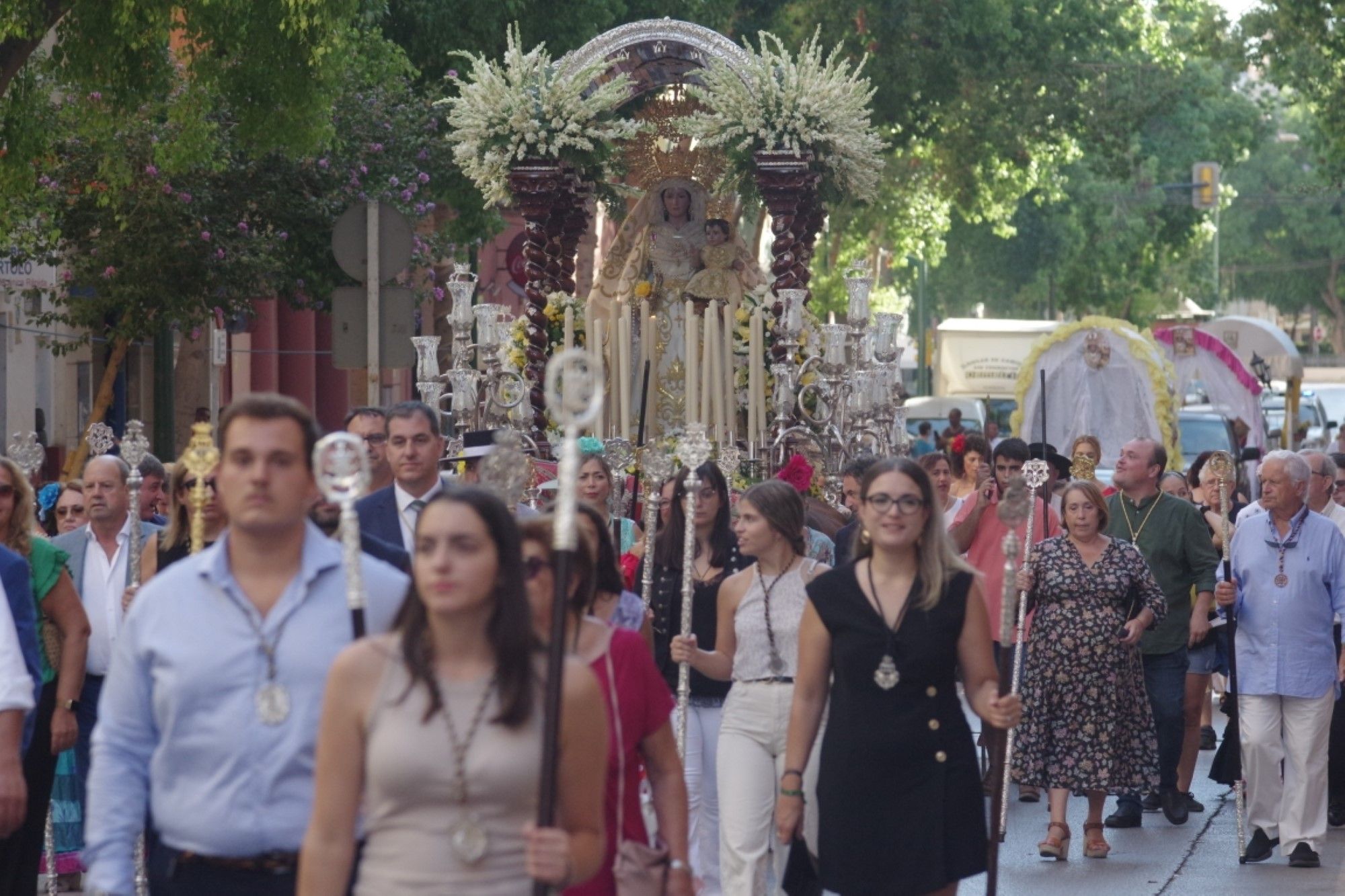 Salida de la romería de la Virgen de la Alegría desde Capuchinos