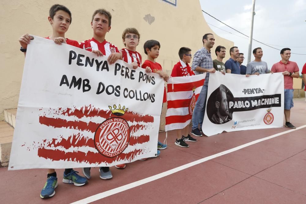 Les penyes Pere Pons i Pablo Machine celebren a Sant Joan de Mollet la gran temporada del Girona FC