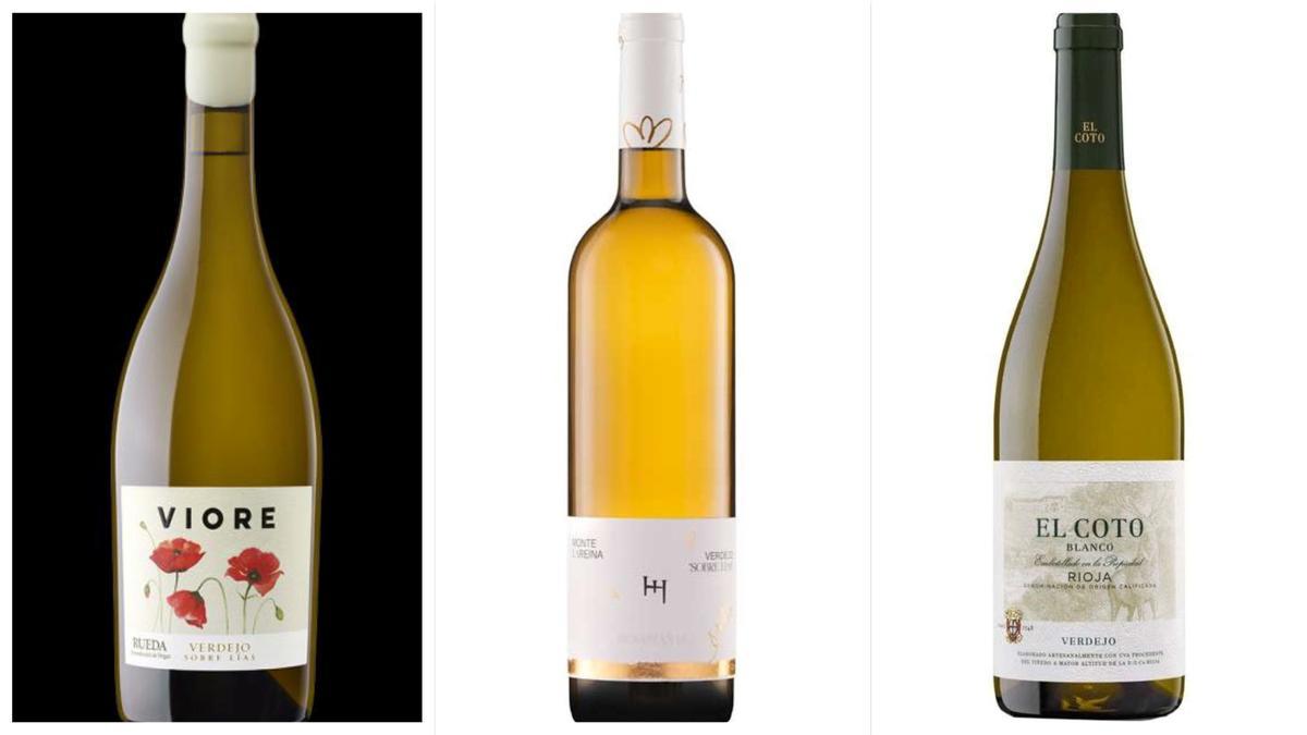 Tres vinos elaborados con verdejo.