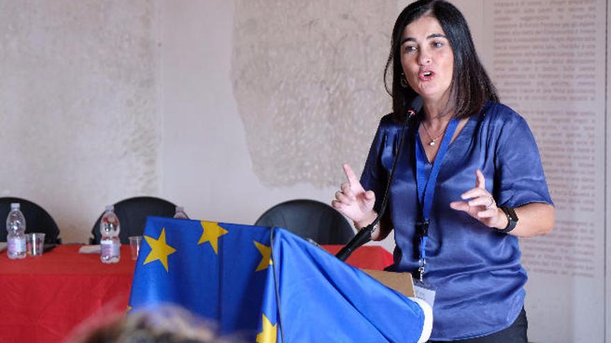 Carolina Darias durante su intervención en la asamblea de la Calre.