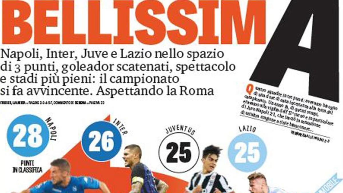 La Gazzetta dello Sport destaca este viernes la buena salud del calcio