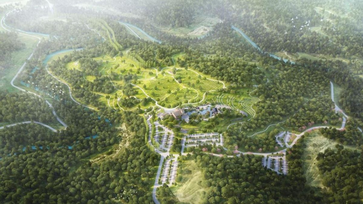 Imatge simulada del projecte de cementiri xinès a Monistrol de Calders