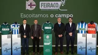Deportivo y Feiraco reeditan la primera camiseta verde del Super Dépor