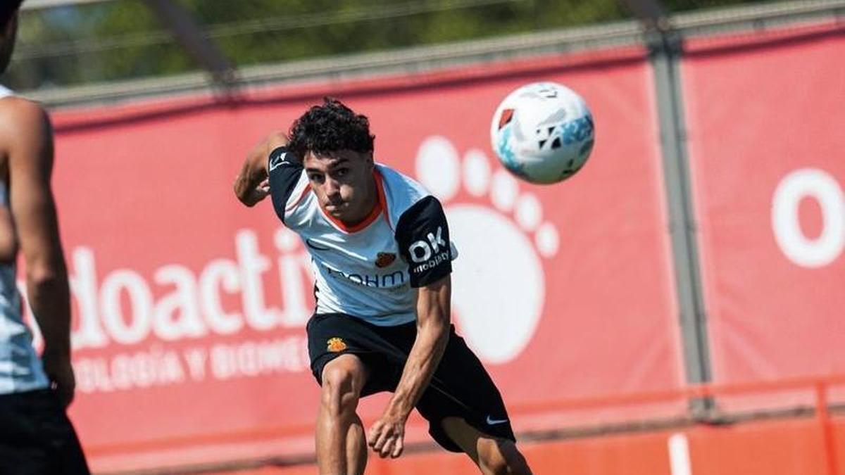 Jan Virgili, durante un entrenamiento en Son Bibiloni.