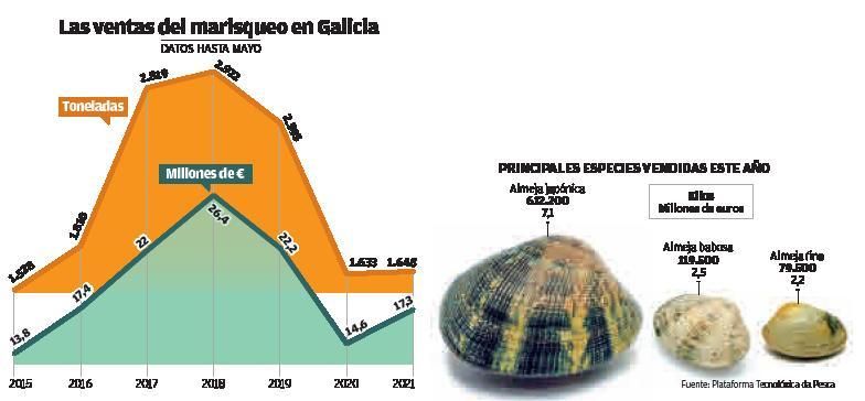 El marisqueo toma aire en el inicio de año, pero sigue sin recuperar ventas pre-COVID