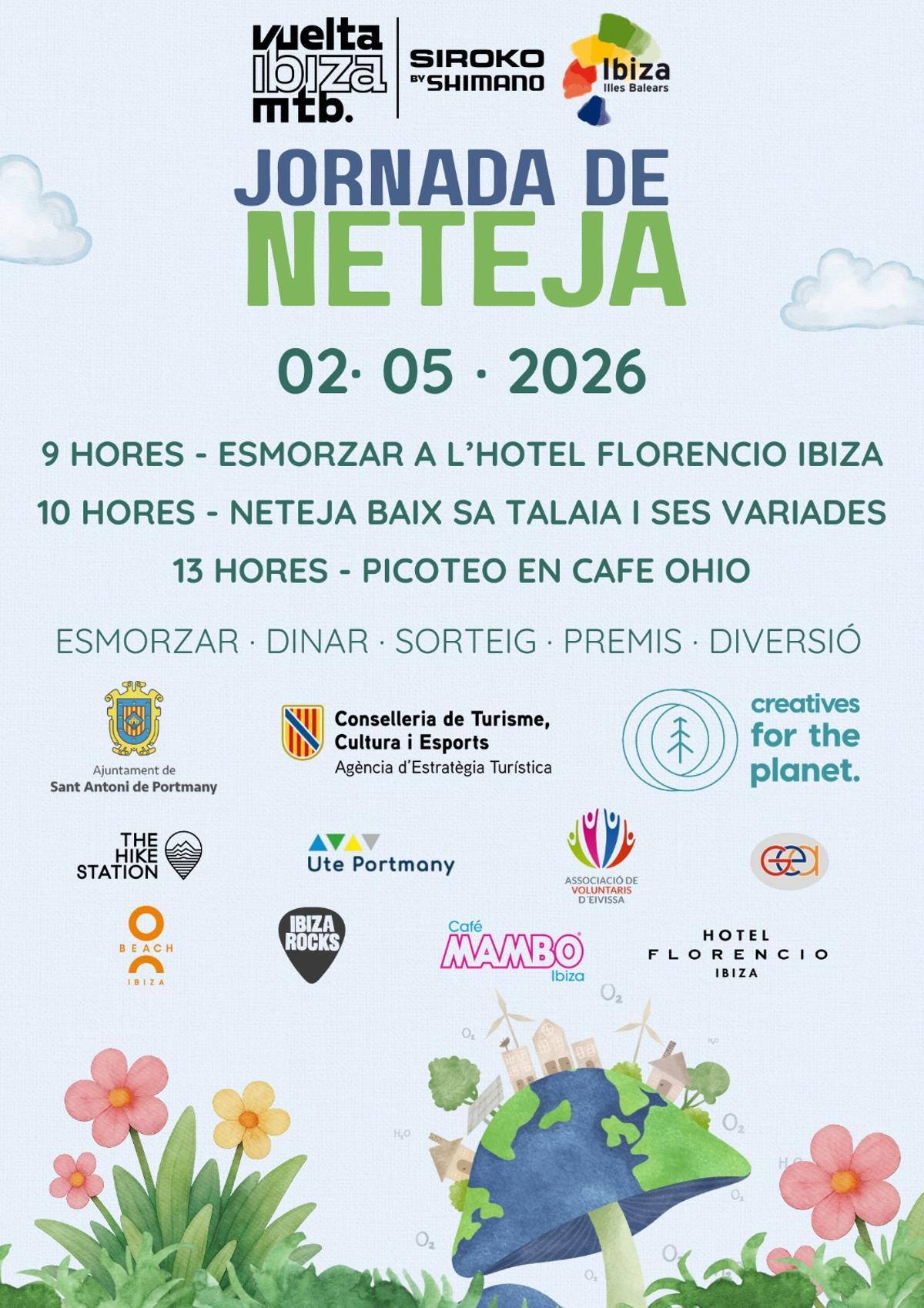 Cartel de la jornada de limpieza Vuelta Ibiza MTB 2026