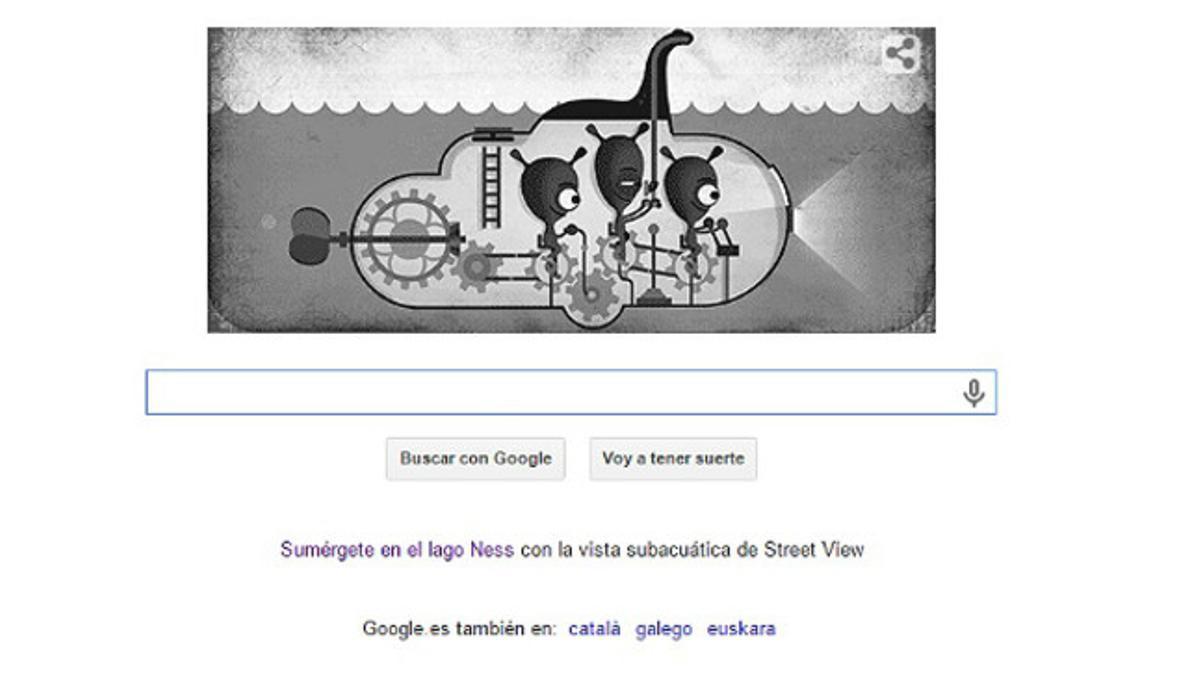 Google se une con un 'doodle' animado al misterio del monstruo del lago Ness