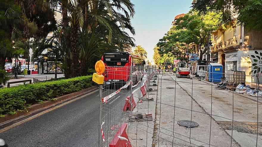 Unas obras limitan el tráfico en la Gran Vía