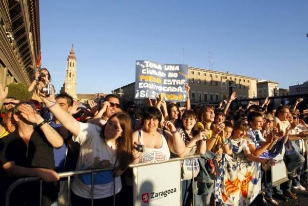 Imágenes de la celebración de la permanencia en el Pilar