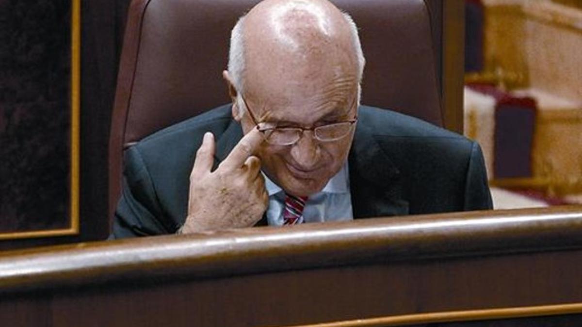 El líder de Unió, Josep Antoni Duran Lleida, ayer en el Congreso de los Diputados.