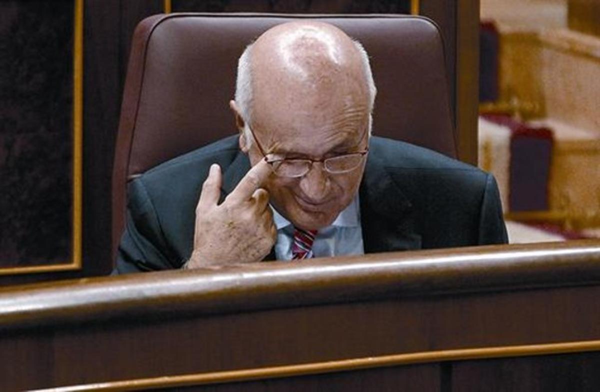 El líder d’Unió, Josep Antoni Duran Lleida, ahir al Congrés dels Diputats.