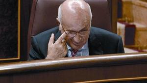 El líder de Unió, Josep Antoni Duran Lleida, ayer en el Congreso de los Diputados.